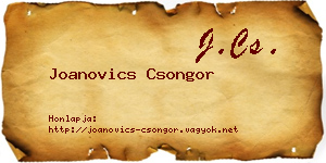 Joanovics Csongor névjegykártya